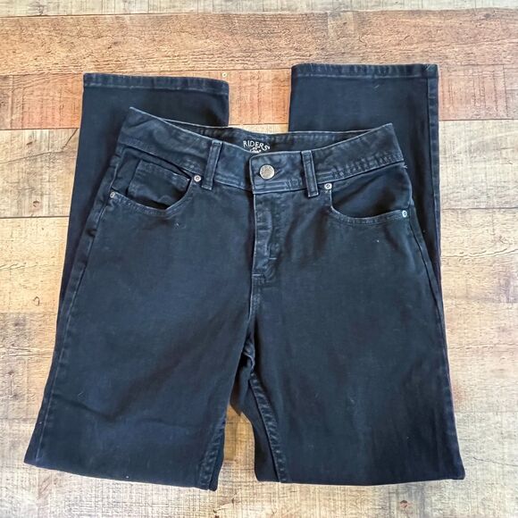 Riders by Lee Black Jeans Size 8P Straight Leg High Rise Petite - Picture 4 of 8